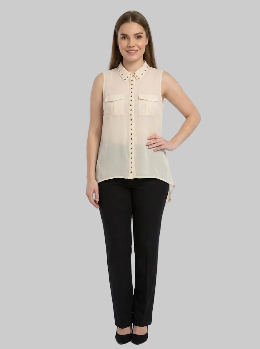 Blusa semitransparente rosa suave