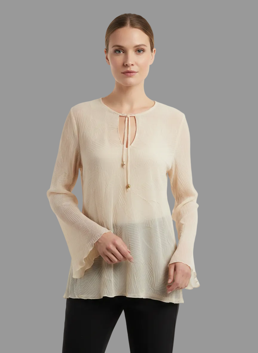 Blusa semitransparente en organza