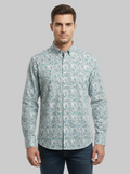 Camisa estampado turquesa 100% algodón