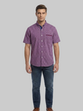 Camisa estampado lila manga corta
