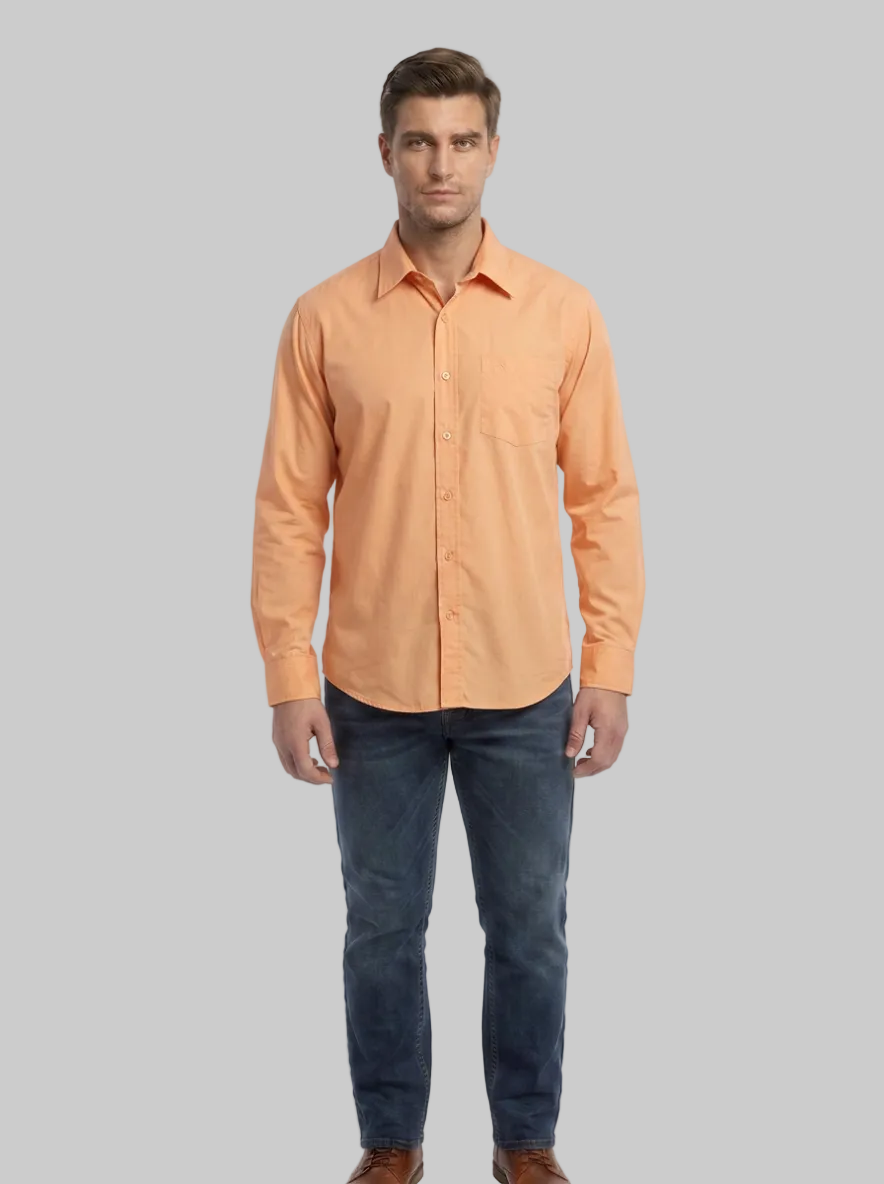 Camisa de vestir naranja suave